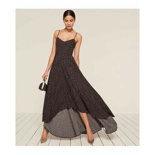 Nwt Reformation Sorrento Polka Dot Dress Sz 2 Black